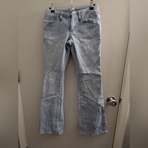 Tilt Stretch Size 0 Y2K Light Blue Flare Jeans With Embroidery Details 90s EUC